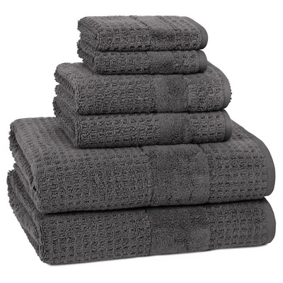 6pc Checkered Bath Towel Set - Cassadecor - Image 5