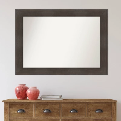 42" X 30" Non-Beveled William Rustic Woodgrain Bathroom Wall Mirror - Amanti Art - Image 6