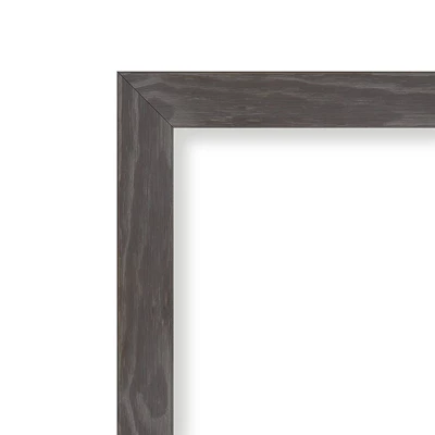 31" X 25" Non-Beveled Woodridge Rustic Gray Wood Bathroom Wall Mirror - Amanti Art - Image 2