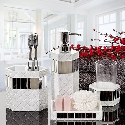 Creative Scents Quilted Mirror White Tumbler - Image 2