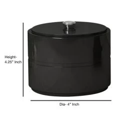 Shiny Resin Finish Loft Cotton Swab/Container Black - Nu Steel