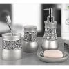 Creative Scents Gray Bathroom Silver Mosaic Glass Accessories Set