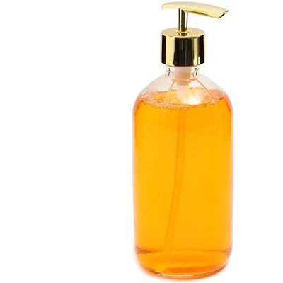 Juvale 2 Pack Clear Glass Soap Dispenser With Gold Pump (16 Oz) - Image 2