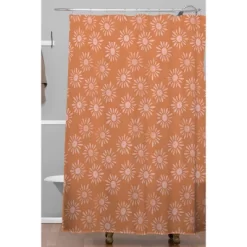 Schatzi Brown Lotta Floral Shower Curtain Red - Deny Designs
