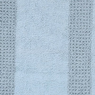 Classic Racetrack Cotton Bath Rug 20" X 30" Light Blue By Perthshire Platinum Collection - Image 2