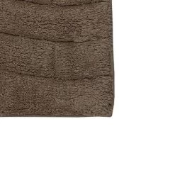 Comfortable And Stylish Look Feel With Block Designed Cotton Bath Rug Stone