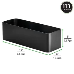 MDesign Deep Steel Toilet Paper 4-Roll Bathroom Storage Holder Bin