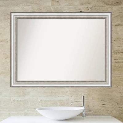 43" X 32" Non-Beveled Salon Silver Bathroom Wall Mirror - Amanti Art - Image 5