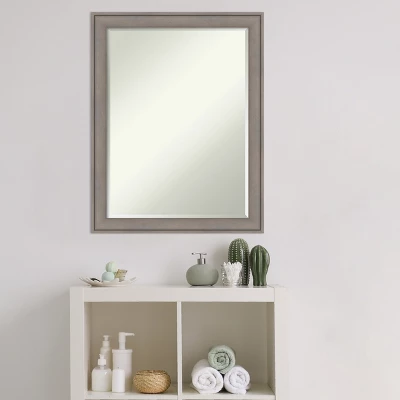 Amanti Art Greywash Petite Bevel Wood Bathroom Wall Mirror 27.5 X 21.5 In. - Image 8