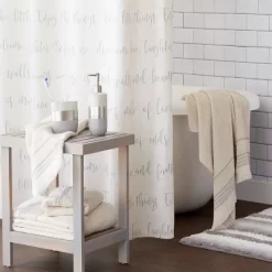 Family Dreams Fabric Shower Curtain Gray - SKL Home