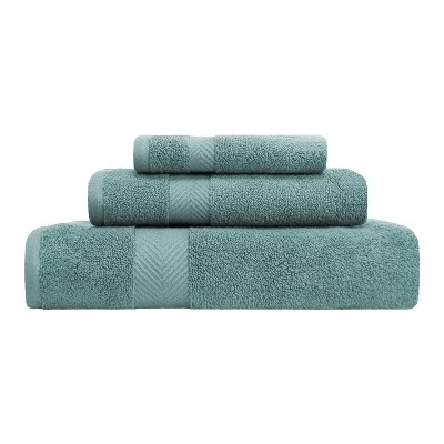 Contemporary Quick-Drying Zero-Twist Cotton 3-Piece Towel Set - Blue Nile Mills - Image 12