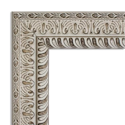 24" X 30" Non-Beveled Fair Baroque Wood Bathroom Wall Mirror Cream - Amanti Art - Image 2