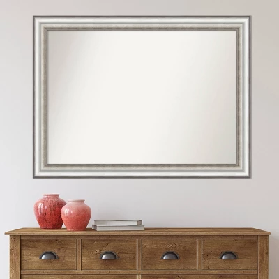 43" X 32" Non-Beveled Salon Silver Bathroom Wall Mirror - Amanti Art - Image 6