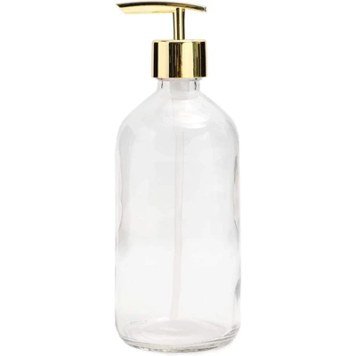 Juvale 2 Pack Clear Glass Soap Dispenser With Gold Pump (16 Oz) - Image 5
