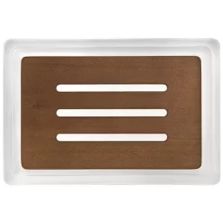 Frosty Glass Soap Dish Bathroom Tumbler White - Allure Home Creations