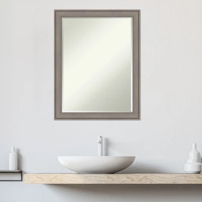 Amanti Art Greywash Petite Bevel Wood Bathroom Wall Mirror 27.5 X 21.5 In. - Image 9