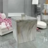 Stone Hedge Resin Decorative Bathroom Vanity Countertop Storage Organizer Canister Jar - Nu Steel