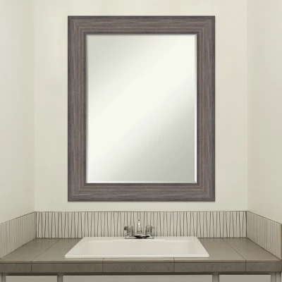 Amanti Art Country Barnwood Petite Bevel Wood Bathroom Wall Mirror 29 X 23 In. - Image 5