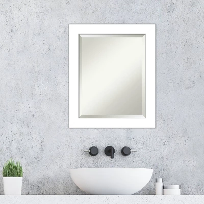 Wedge Framed Bathroom Vanity Wall Mirror White - Amanti Art - Image 6