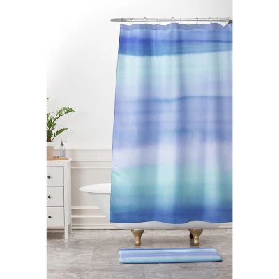 24" X 36" Ombre Blue Bath Rug Blue - Deny Designs