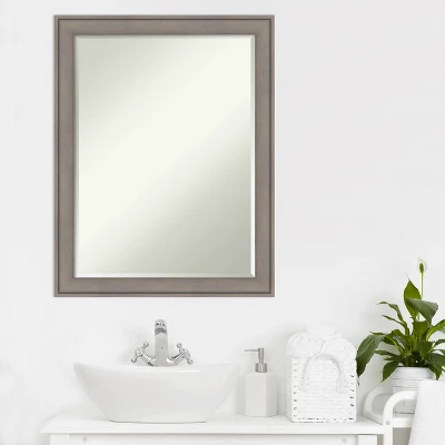 Amanti Art Greywash Petite Bevel Wood Bathroom Wall Mirror 27.5 X 21.5 In. - Image 7