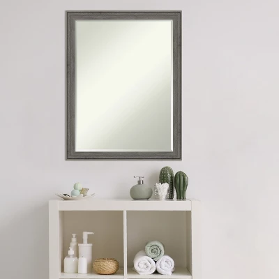 Amanti Art Regis Barnwood Narrow Petite Bevel Wood Bathroom Wall Mirror - Image 7