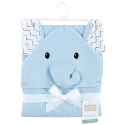 Hudson Baby Infant Boy Rayon From Bamboo Animal Hooded Towel, Blue Elephant, One Size