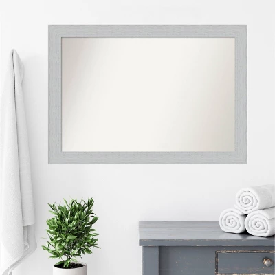 40" X 28" Non-Beveled Shiplap White Wood Bathroom Wall Mirror - Amanti Art - Image 5