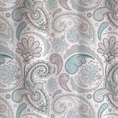 Floral Swirls Shower Curtain Blue/Gray - Cassadecor - Image 2