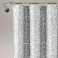 72"x72" Glitter Ombre Metallic Print Single Shower Curtain Yellow/Gray - Lush Décor