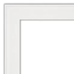 Amanti Art Vanity White Narrow Petite Bevel Bathroom Wall Mirror 27.5 X 21.5 In.