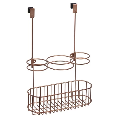 MDesign Over Cabinet Door Hair Care & Styling Tool Storage Basket - Image 6