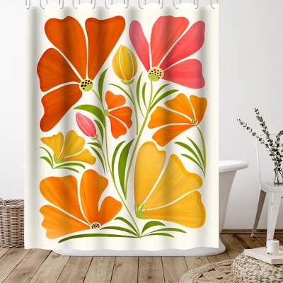Americanflat 71" X 74" Shower Curtain, Spring Wildflowers By Modern Tropical - Image 2