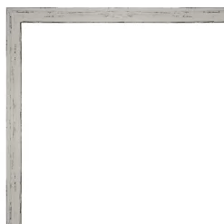 Amanti Art Shiplap White Narrow Petite Bevel Wood Bathroom Wall Mirror 25 X 19 In.