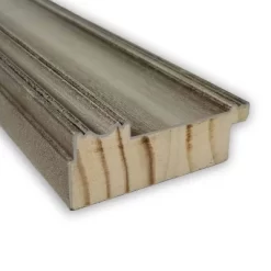 32" X 32" Non-Beveled Mezzanine Antique Narrow Wood Bathroom Wall Mirror Silver - Amanti Art