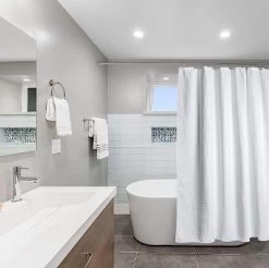 Creative Scents Matte White Waffle Shower Curtain