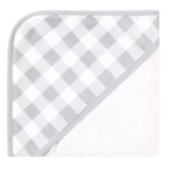 Touched By Nature Baby Unisex Organic Cotton Hooded Towels, Gray Woodland, One Size