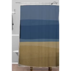 Orara Studio Modern Christmas Shower Curtain Blue/Brown - Deny Designs