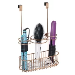 MDesign Over Cabinet Door Hair Care & Styling Tool Storage Basket