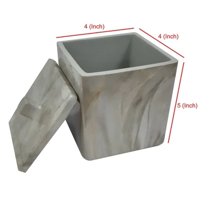 Stone Hedge Resin Decorative Bathroom Vanity Countertop Storage Organizer Canister Jar - Nu Steel - Image 3