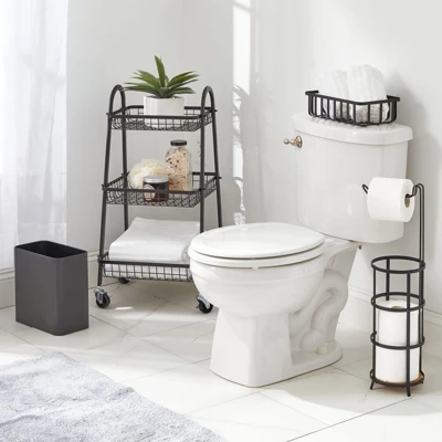 MDesign Small Rectangular Trash Can Wastebasket - Image 4