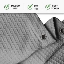 Creative Scents Matte Gray White Waffle Shower Curtain