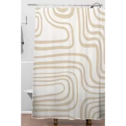Iveta Abolina Coeur Shower Curtain Neutral - Deny Designs