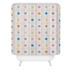 Schatzi Brown Retro Jumbo Daisy Pastel Shower Curtain Pink - Deny Designs