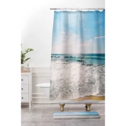 Take Me There Shower Curtain Blue - Deny Designs