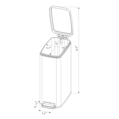 45L Slim Step Trash Can - Brightroom™ - Image 4