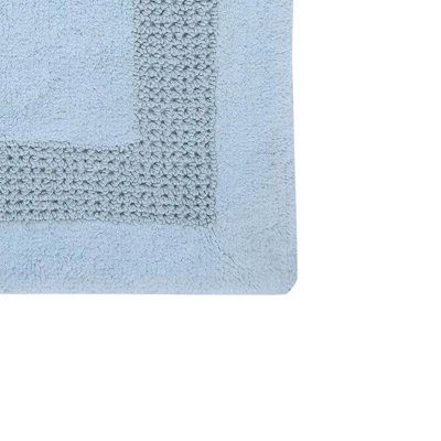 Classic Racetrack Cotton Bath Rug 20" X 30" Light Blue By Perthshire Platinum Collection