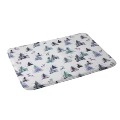 Ninola Design Deer And Trees Forest Pastel Memory Foam Bath Mat - Deny Designs