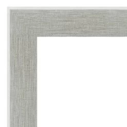 Amanti Art Glam Linen Grey Petite Bevel Bathroom Wall Mirror 29 X 23 In.