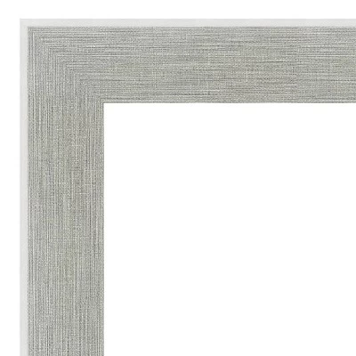 Amanti Art Glam Linen Grey Petite Bevel Bathroom Wall Mirror 29 X 23 In.